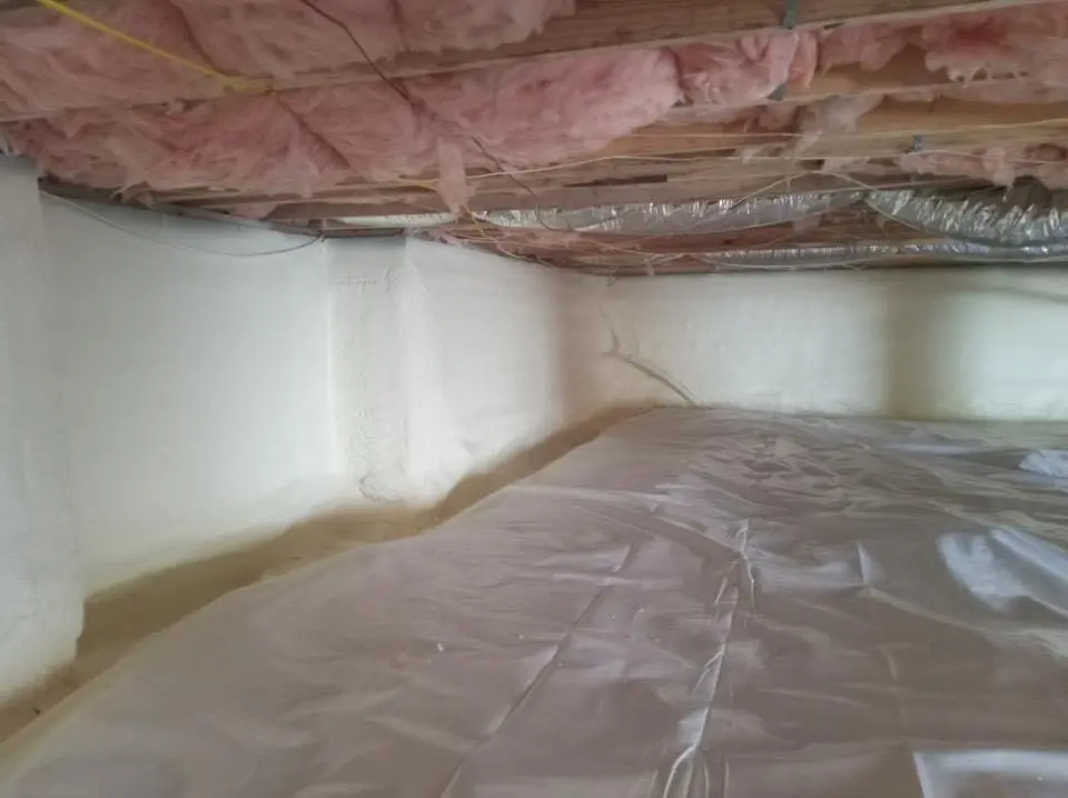 Crawl space encapsulation with closed-cell spray foam for Attic Insulation in Keyport