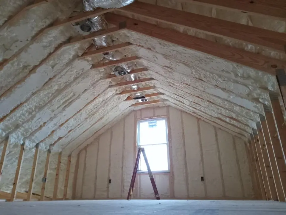 Spray foam roofing application for Crawl Space Insulation project in Keyport